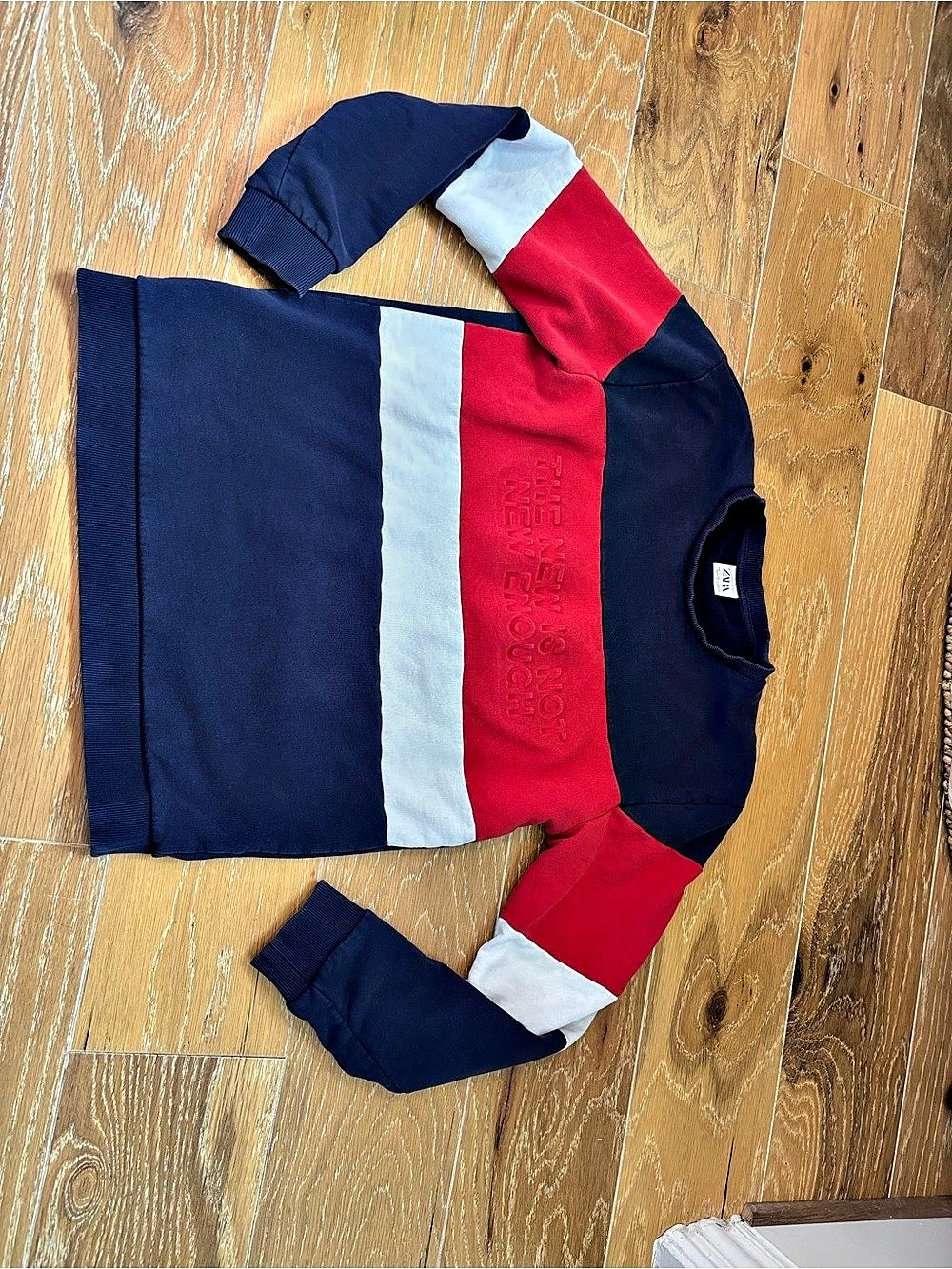 Zara Color Block 100% cotton Sweatshirt in Blue & Red women’s large